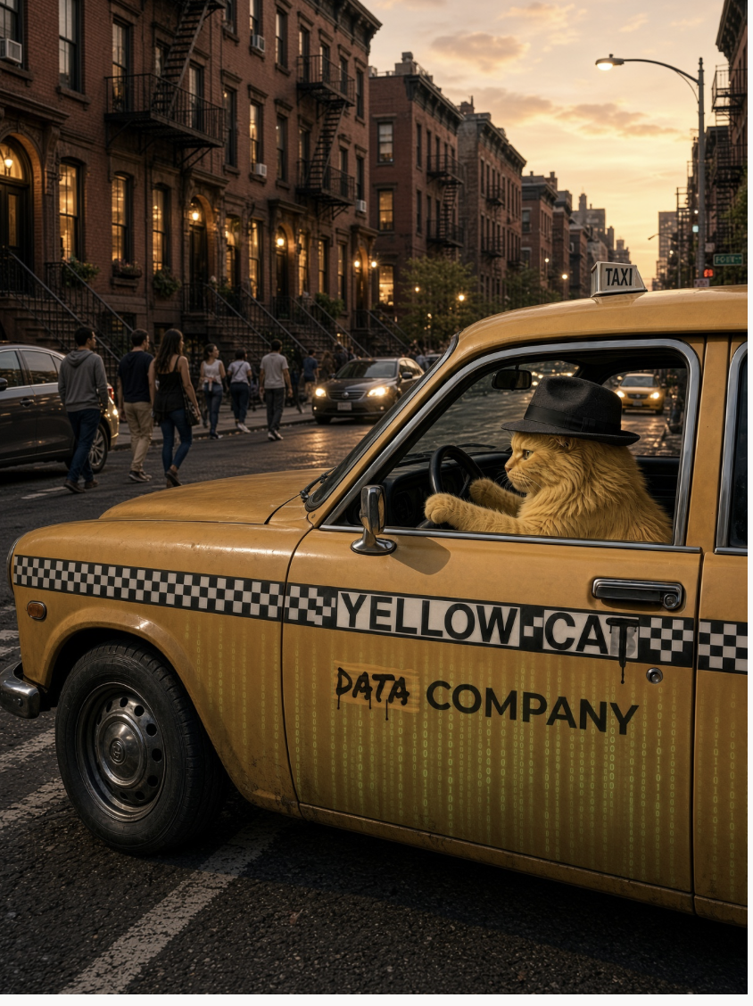 Yellow Cat Data Company taxi